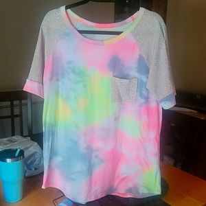 Sequin tye dyed tee shirt